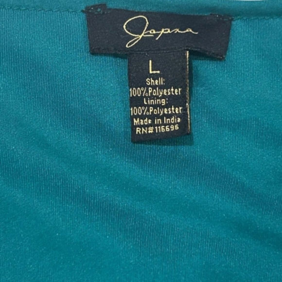 Japna Womens Emerald Pleated Wrap Blouse Size L - Picture 6 of 9